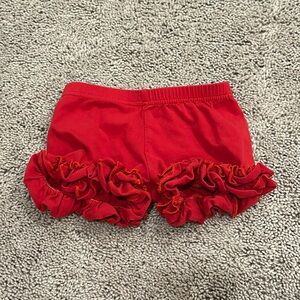 Marie Nicole Red Ruffled Shorts